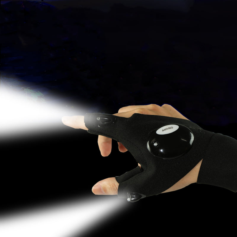 Luva Com Luz Auxiliar "Led Glove" - Ferramenta Multiuso