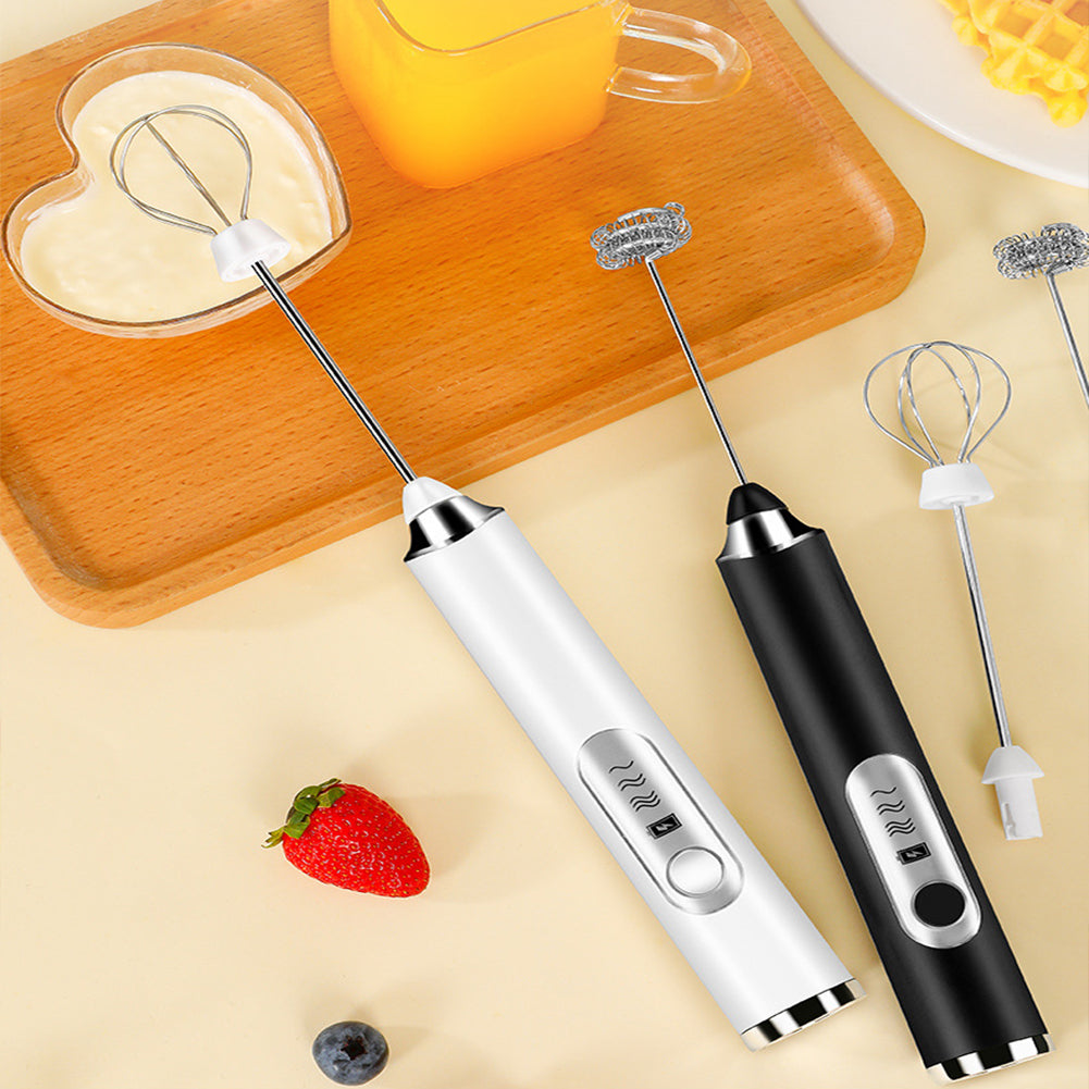 Batedor Elétrico Portátil: Cappuccino/ Leite/ Ovo - "3x Velocidade"