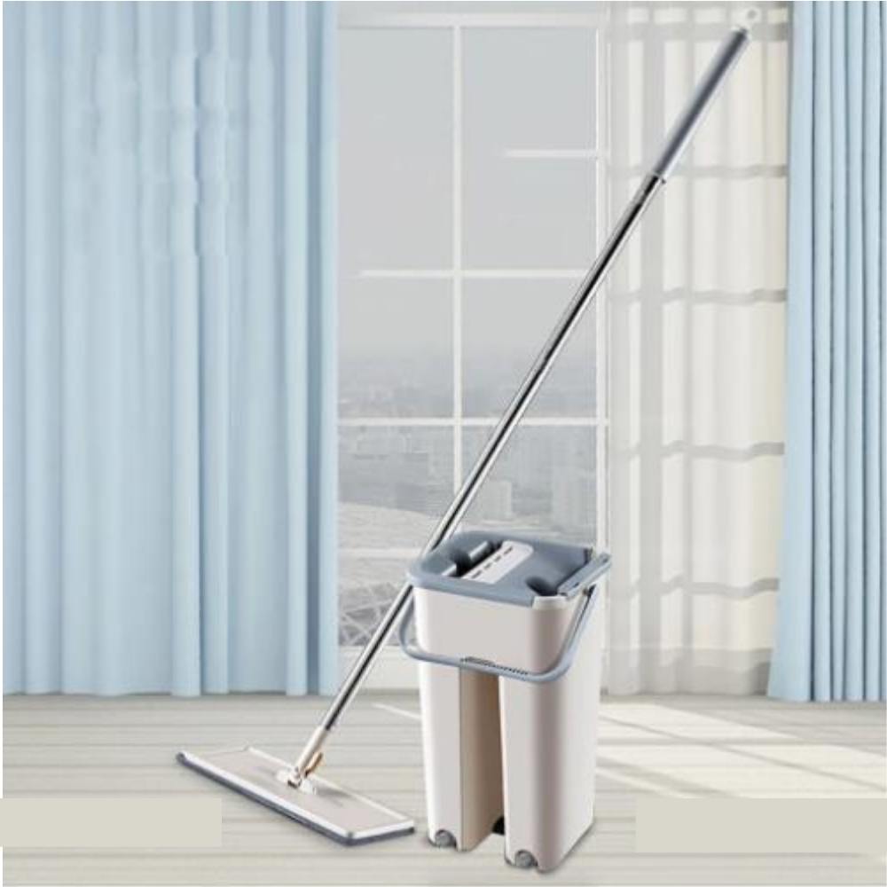 Esfregão Giratório "Flat Mop" - Vassoura Tira Sugeira ( Lavagem Seco/Úmida)