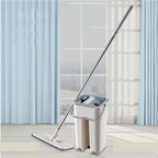 Esfregão Giratório "Flat Mop" - Vassoura Tira Sugeira ( Lavagem Seco/Úmida)