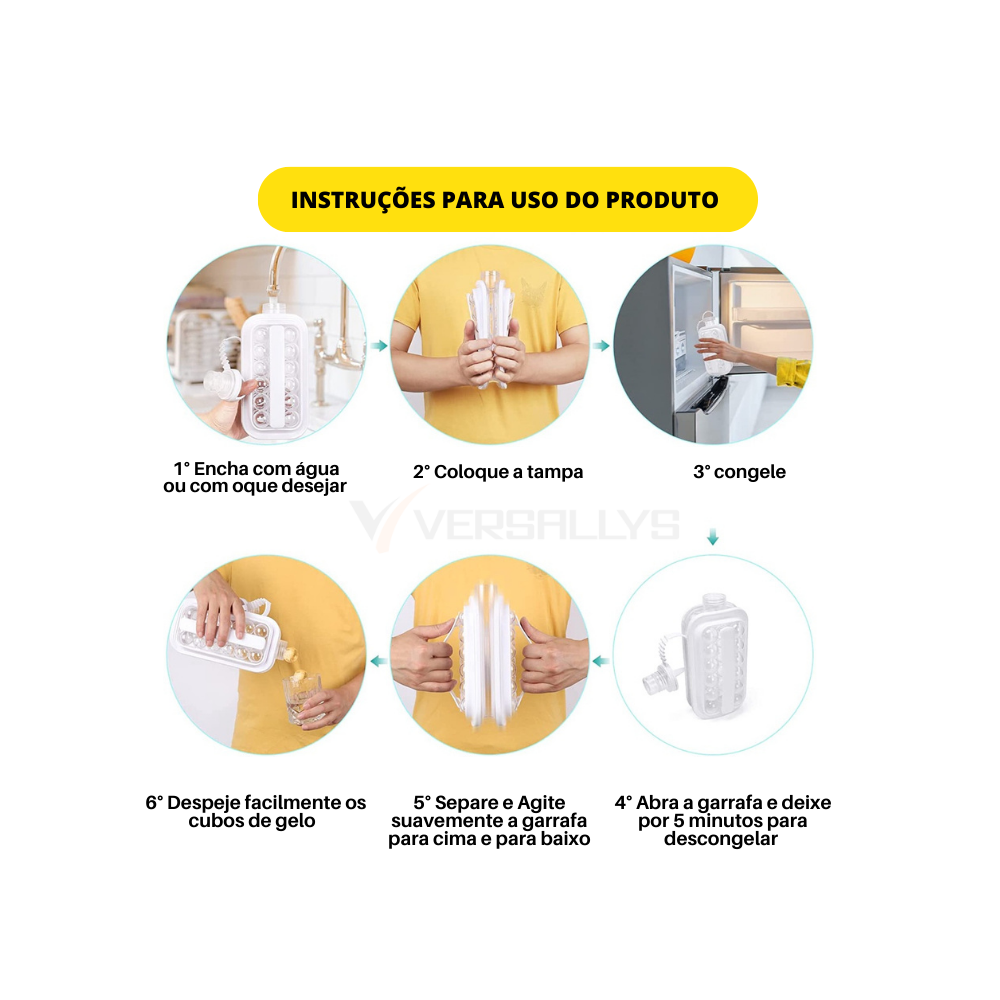 Garrafa ICE CUBS - Forma De Gelo Retrátil