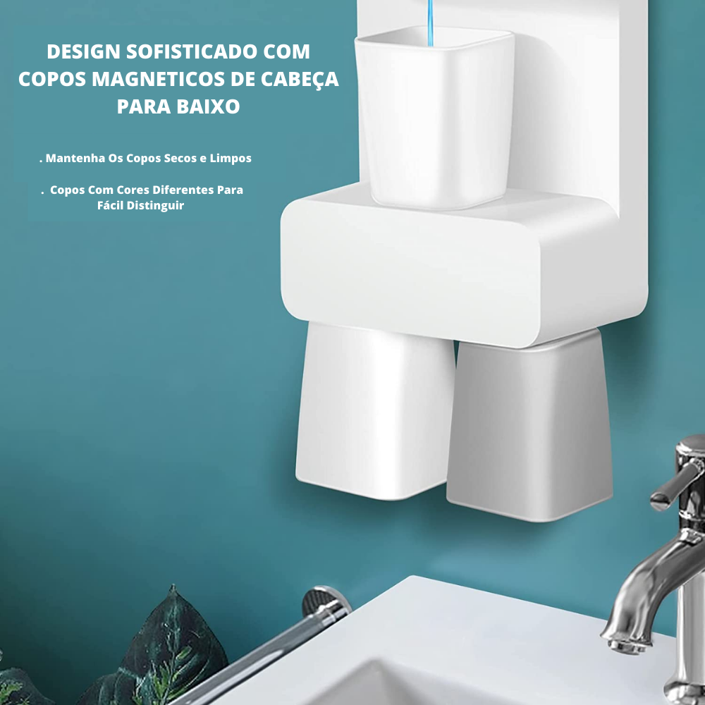 Dispensador Automático Com Copos Magnéticos: Enxaguador Bucal “Umickoo" - 700mL