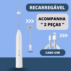 Batedor Elétrico Portátil: Cappuccino/ Leite/ Ovo - "3x Velocidade"