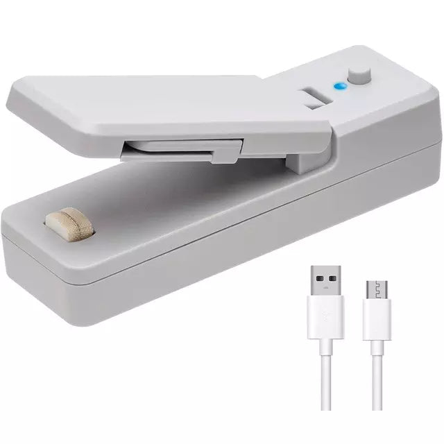 Mini Selador De Saco Plástico - Portátil/ Recarregável e Posterior Magnetico