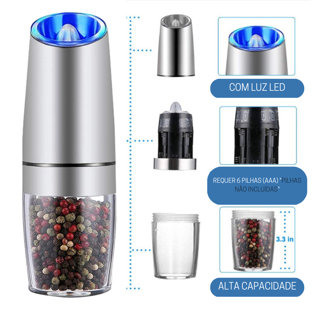 Moedor Elétrico De Pimenta "BEEMAN" - Moinho De Aço Inoxidável