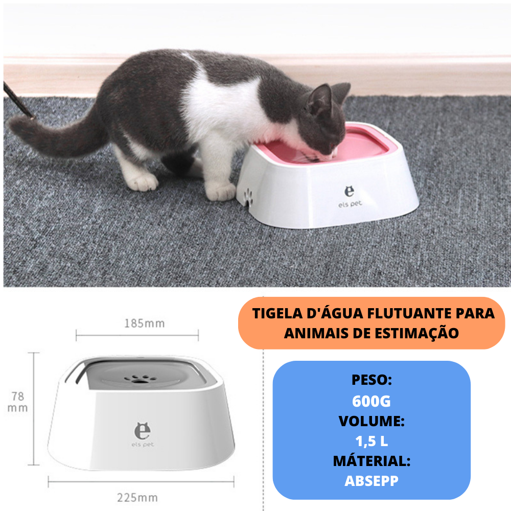 Tigela De Água Flutuante "Els Pet" - "Pet Happy"- Bebedouro Portátil Para Animais de Estimação
