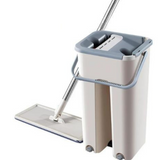 Esfregão Giratório "Flat Mop" - Vassoura Tira Sugeira ( Lavagem Seco/Úmida)