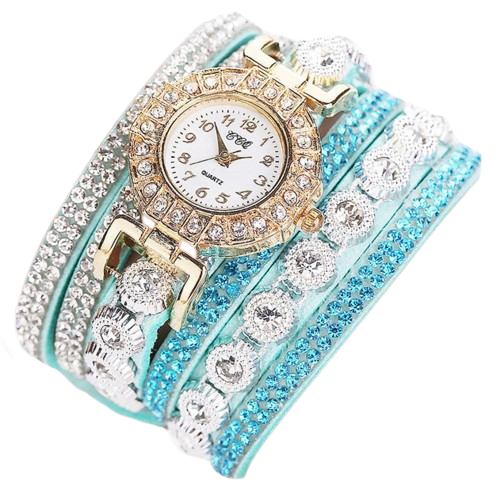 Relógio Infantil Feminino Diamantado a Quartzo - Casual Pulseira Couro " PuStrass "