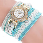 Relógio Infantil Feminino Diamantado a Quartzo - Casual Pulseira Couro " PuStrass "