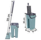 Esfregão Giratório "Flat Mop" - Vassoura Tira Sugeira ( Lavagem Seco/Úmida)