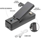 Mini Selador De Saco Plástico - Portátil/ Recarregável e Posterior Magnetico
