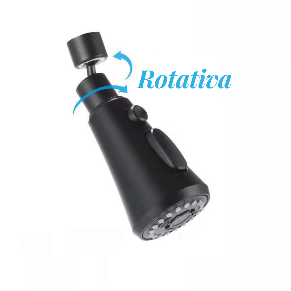 Boca De Torneira Rotativa Para Pia Da Cozinha - "Pull The Spray (Bocal) 3x Funções"