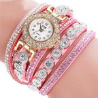 Relógio Infantil Feminino Diamantado a Quartzo - Casual Pulseira Couro " PuStrass "