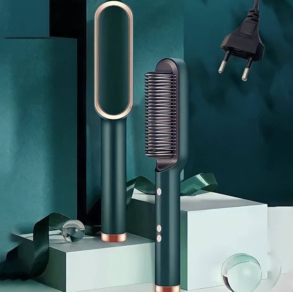 Escova De Cabelo Alisadora "Anti Frizz" : Fast Hair Straightener - Tecnologia Prime De Nano Íons