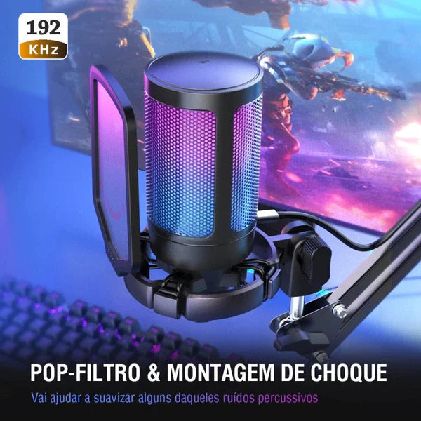 Microfone Condensador Gamer - "FIFINE" Ampligame Modelo A6V