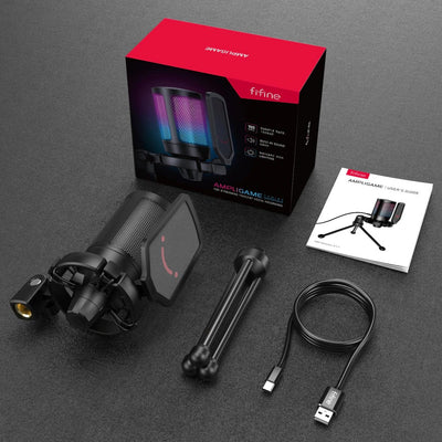Microfone Condensador Gamer - "FIFINE" Ampligame Modelo A6V